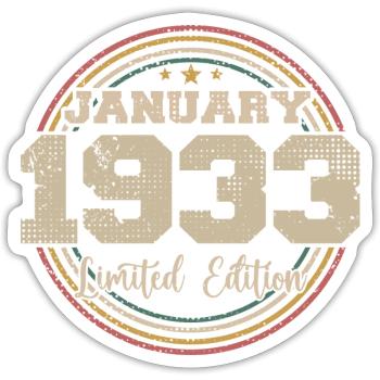 Die Legenden wurden im Januar 1933 geboren - Sticker Größe S (10 x 10 cm) - Mattweiß - Vorne