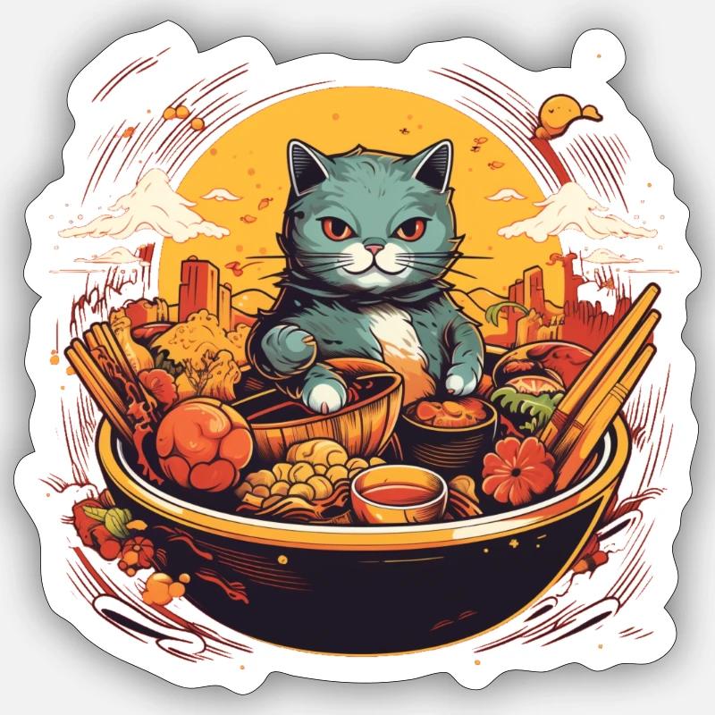 Katzenfutternapf Sticker Größe S (10 x 10 cm)