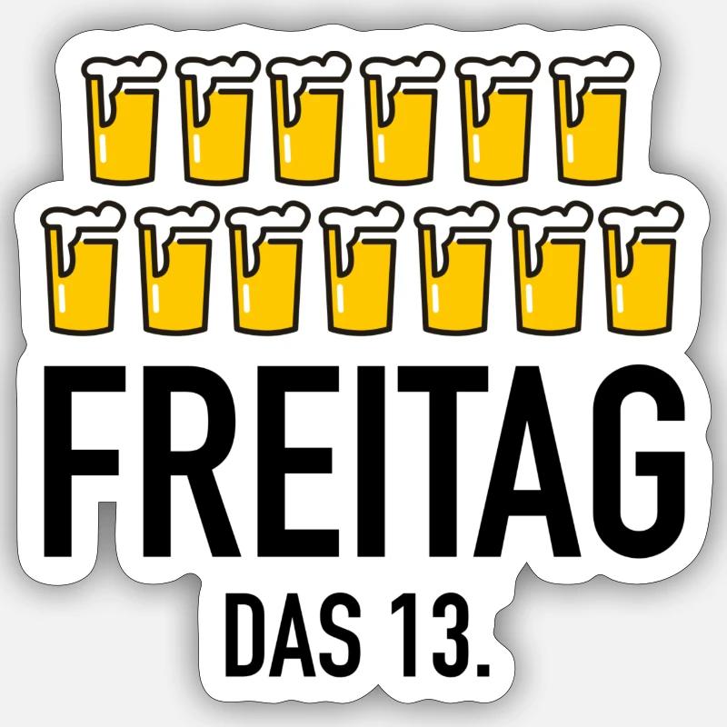 Freitag das 13 Sticker Größe S (10 x 10 cm)