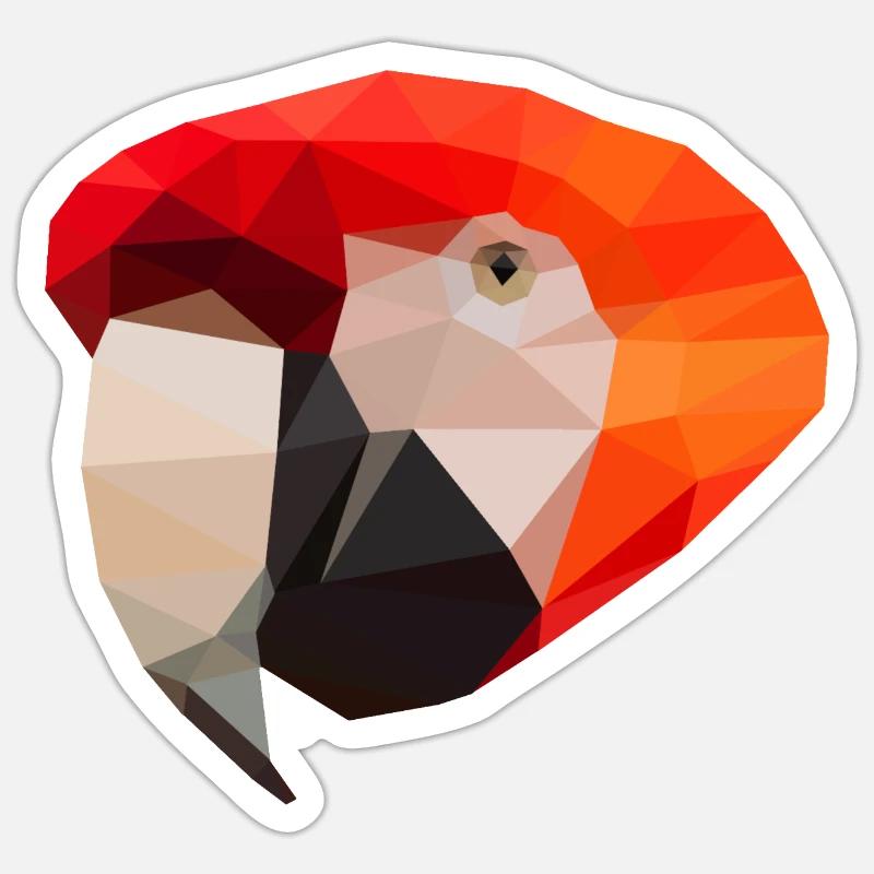 Low-Poly-Papagei Sticker Größe S (10 x 10 cm)