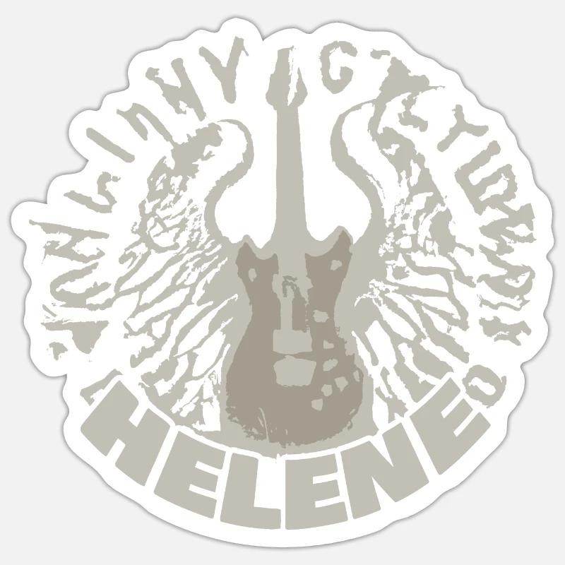 Guitar Helene - Sticker size S (10 x 10 cm) - white matte