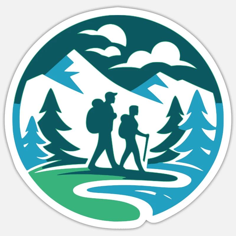 Wandern Sticker Größe S (10 x 10 cm)