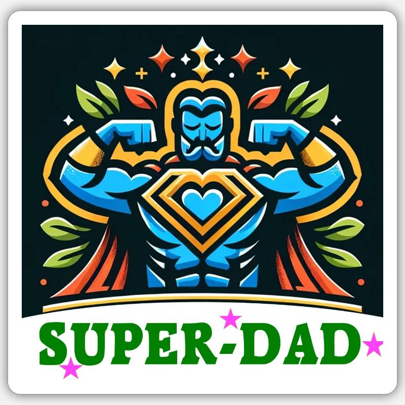 Super-Dad-Held Sticker Größe S (10 x 10 cm)