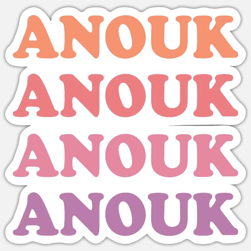 Anouk als Name - Sticker Größe S (10 x 10 cm) - Mattweiß