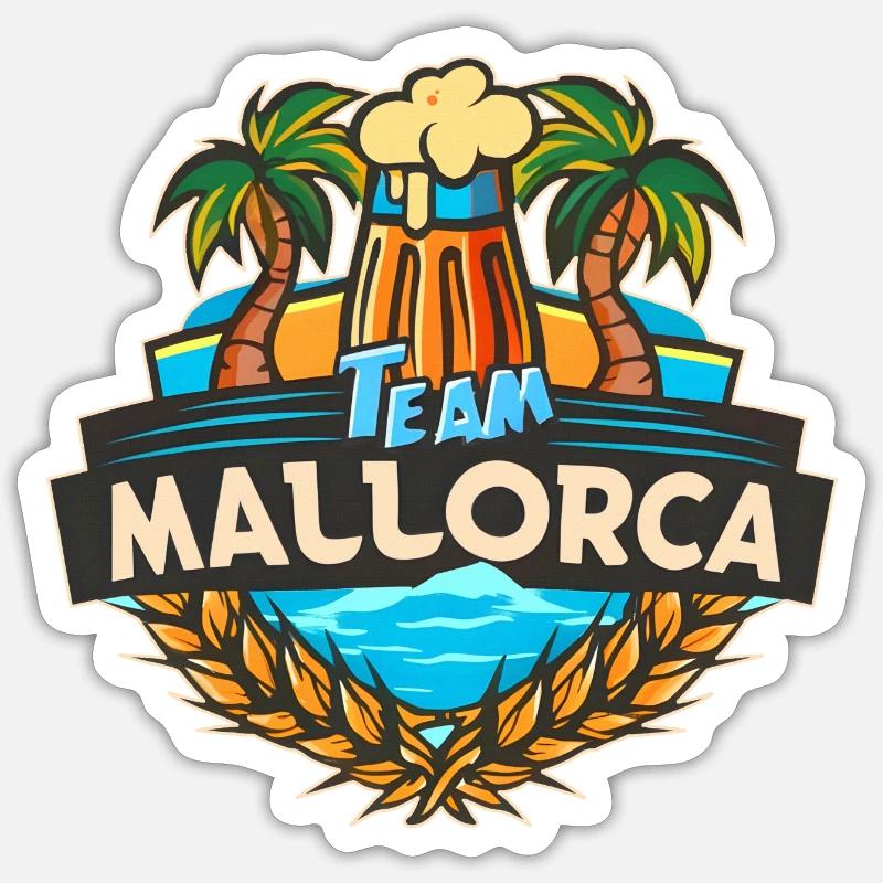 Team Mallorca Urlaub - Sticker Größe S (10 x 10 cm) - Mattweiß