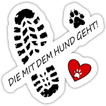 Who goes with the dog! for dog lovers with 💖🐾 - Sticker size S (10 x 10 cm) - white matte - Front