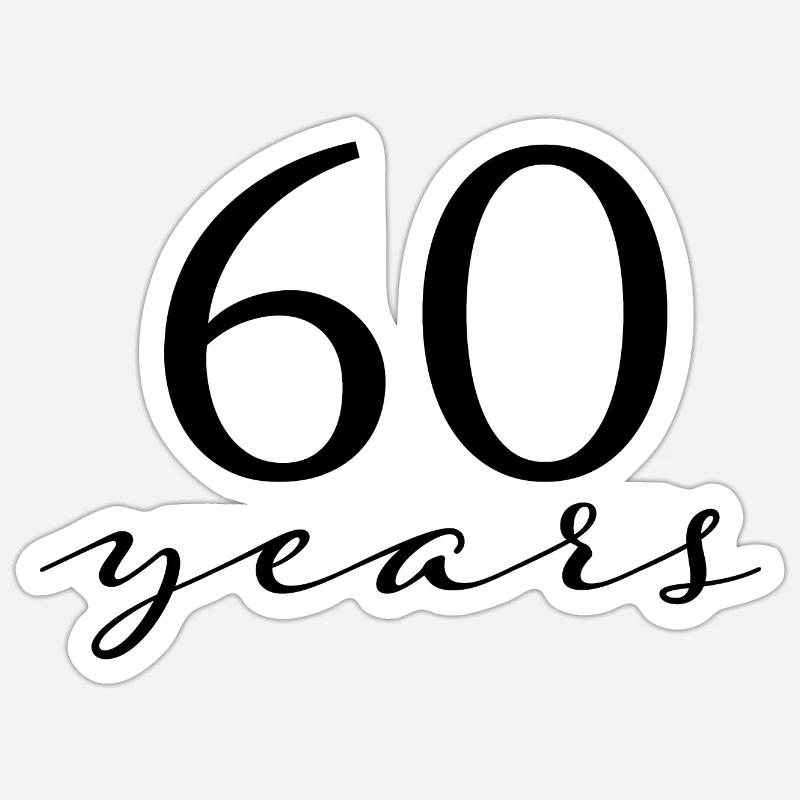 60 years - Sticker size S (10 x 10 cm) - white matte
