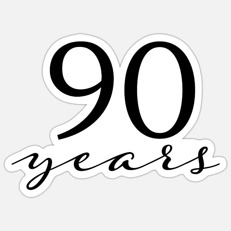 90 ans Sticker taille S (10 x 10 cm)
