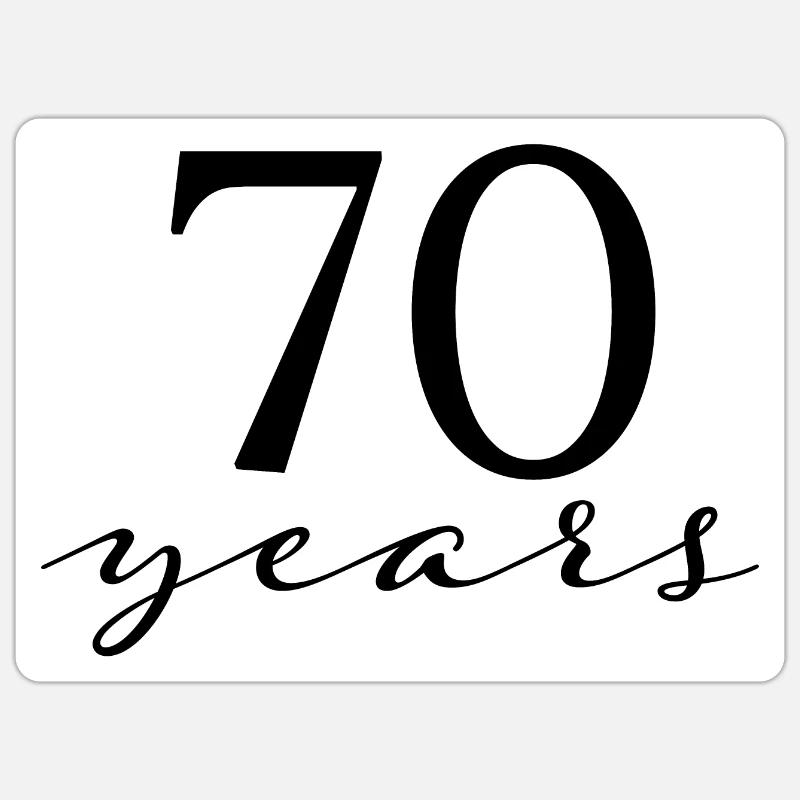 70 ans Sticker taille S (10 x 10 cm)