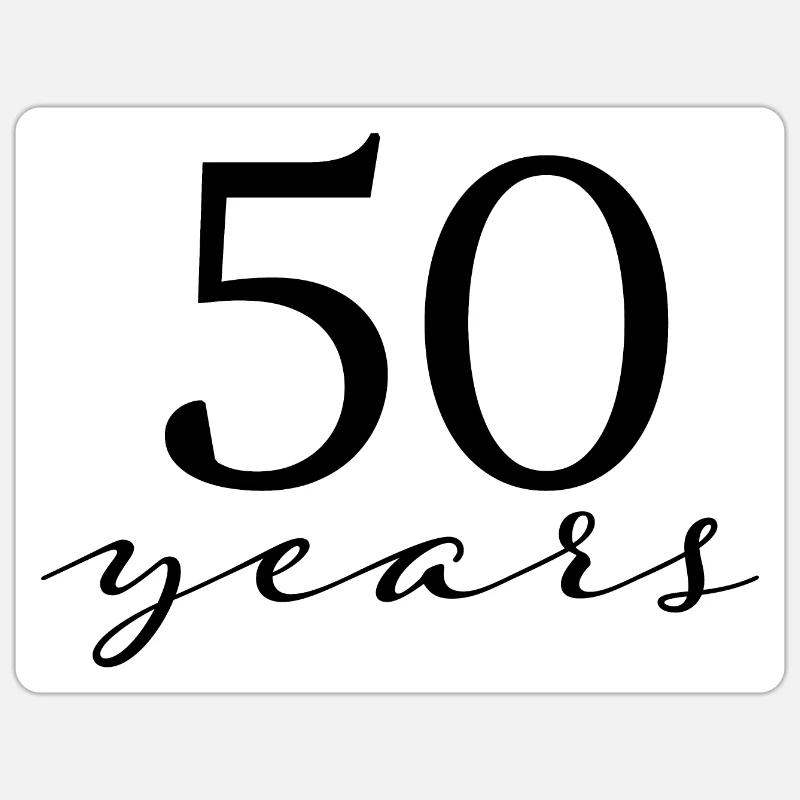 50 ans - Sticker taille S (10 x 10 cm) - blanc mat