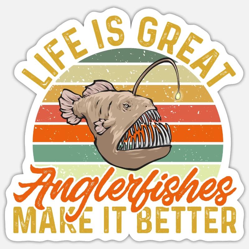 Frogfish Deep Sea Angler Angler Fish Sticker size S (10 x 10 cm)