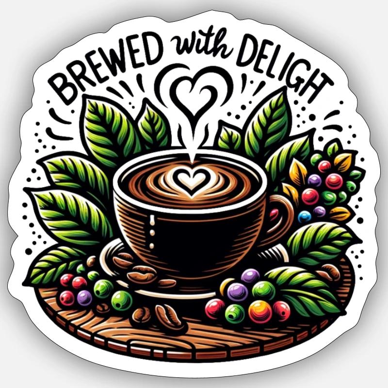 Brassée avec délice - Sticker taille S (10 x 10 cm) - blanc mat