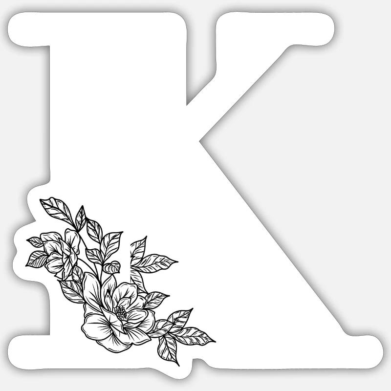 Lettre K - Sticker taille S (10 x 10 cm) - blanc mat