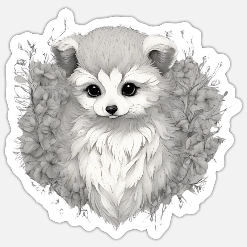 White Fox Sticker size S (10 x 10 cm)