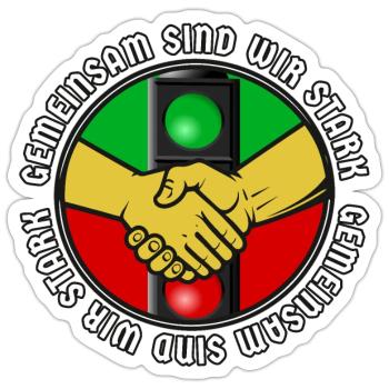 Ensemble, nous sommes forts - Sticker taille S (10 x 10 cm) - blanc mat - Devant