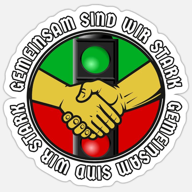Gemeinsam sind wir Stark - Sticker Größe S (10 x 10 cm) - Mattweiß