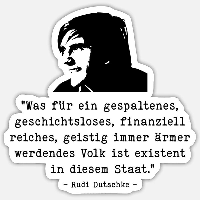 Dutschke Volk - Sticker Größe S (10 x 10 cm) - Mattweiß