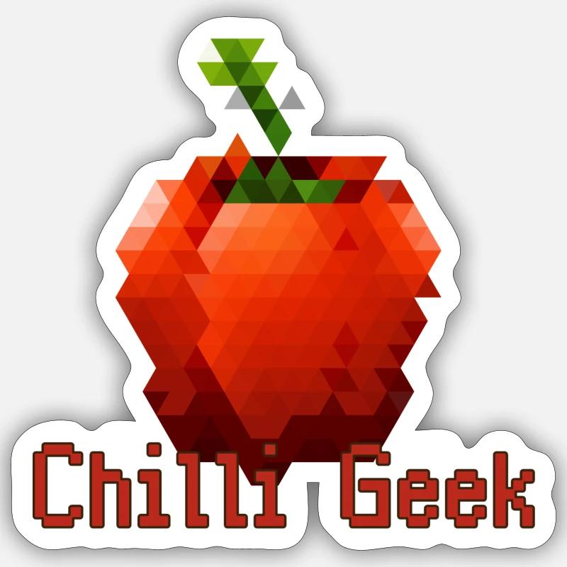Chilli,geek,chilli geek,pixel - Sticker Größe S (10 x 10 cm) - Mattweiß