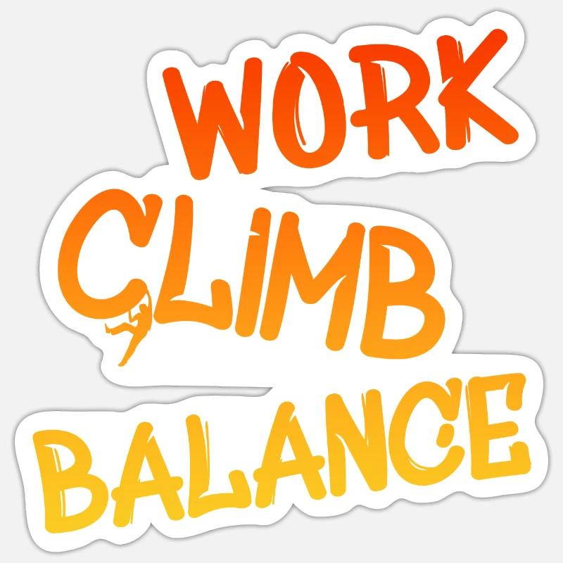 Klettern, Kletterer, Climb - Sticker Größe S (10 x 10 cm) - Mattweiß