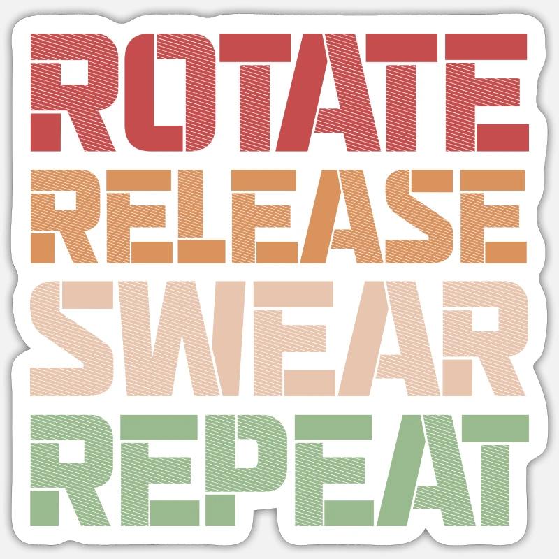 Rotate Release Swear Repeat Cheerleading Baton Sticker Größe S (10 x 10 cm)