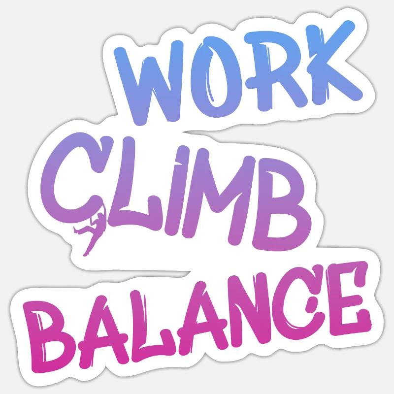 Klettern Bouldern - Sticker Größe S (10 x 10 cm) - Mattweiß