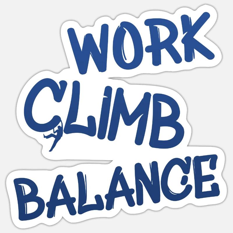 Klettern Bouldern Climbing - Sticker Größe S (10 x 10 cm) - Mattweiß