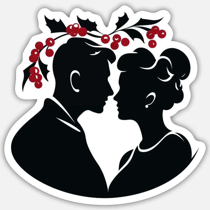 Sous le gui Sticker taille S (10 x 10 cm)