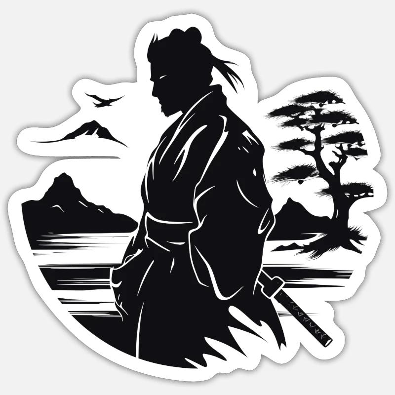 Zen-Samurai Sticker Größe S (10 x 10 cm)