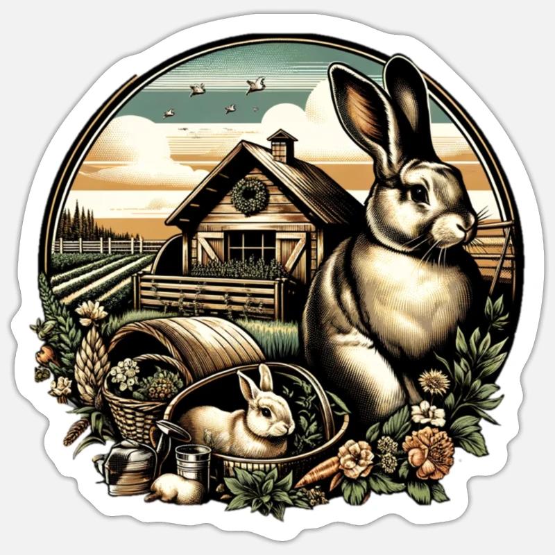 Elevage de lapins Sticker taille S (10 x 10 cm)