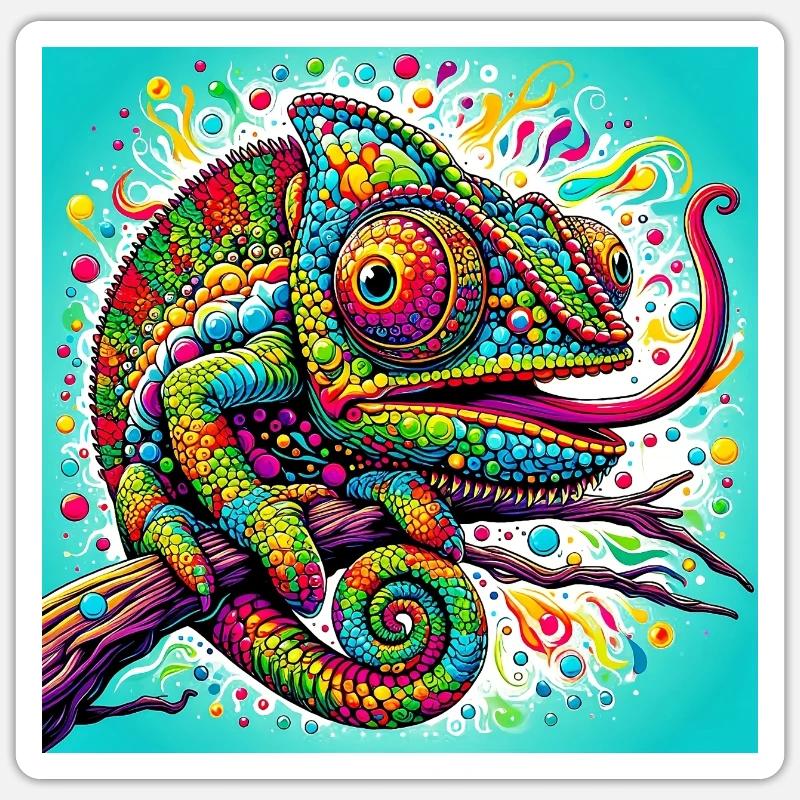 Chameleon - Sticker size S (10 x 10 cm) - white matte