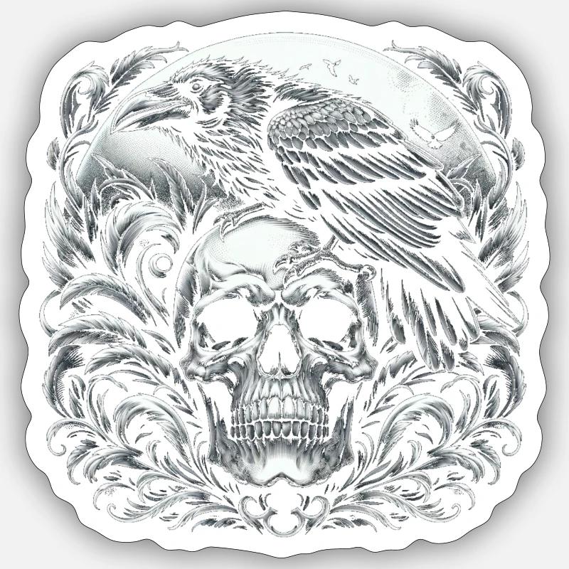 Étreinte de Crescent - Sticker taille S (10 x 10 cm) - blanc mat