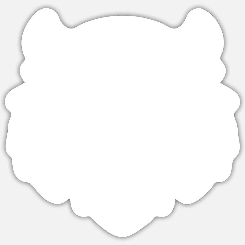 Tiger Head - Sticker size S (10 x 10 cm) - white matte