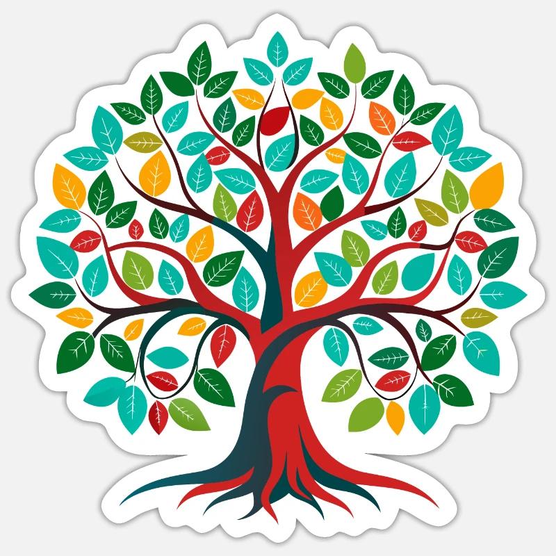 Baum des Lebens - Sticker Größe S (10 x 10 cm) - Mattweiß