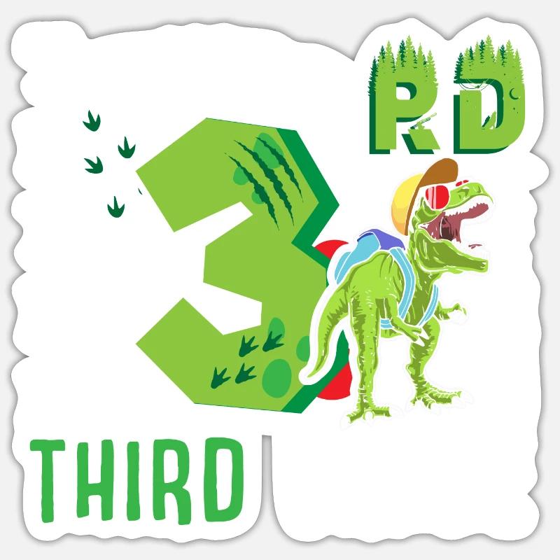 3rd class Dino T-Rex - Sticker size S (10 x 10 cm) - white matte