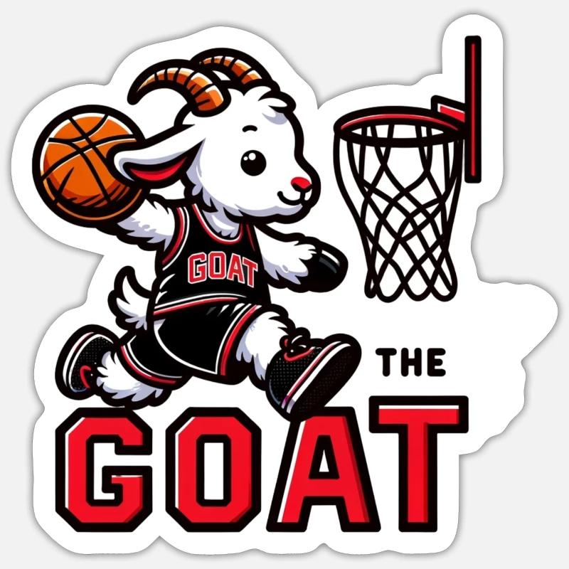 Slam Dunk Goat - Sticker Größe S (10 x 10 cm) - Mattweiß