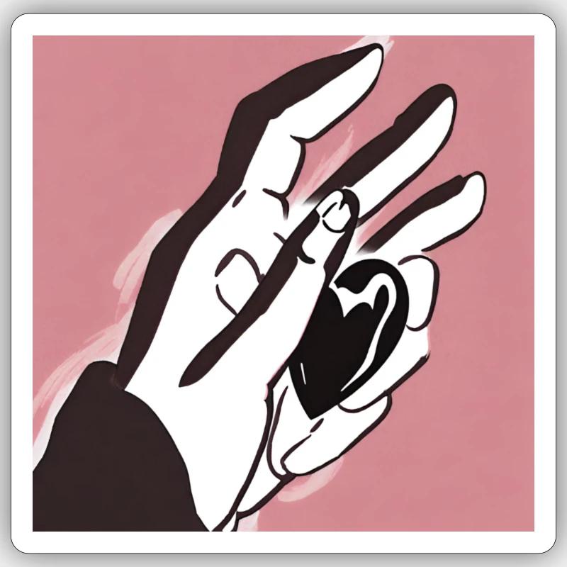 Herz-Fänger Sticker Größe S (10 x 10 cm)