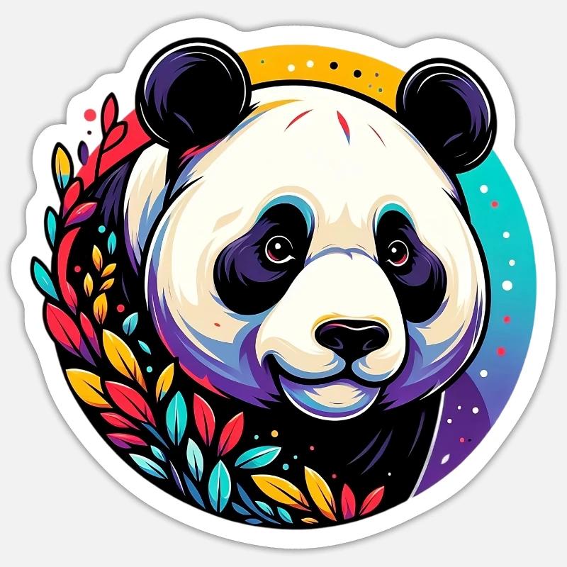 Panda - Sticker taille S (10 x 10 cm) - blanc mat