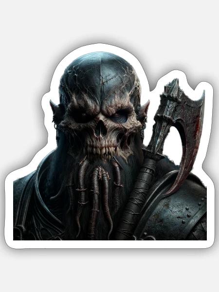 Untoter Zwerg - Sticker Größe S (10 x 10 cm) - Mattweiß