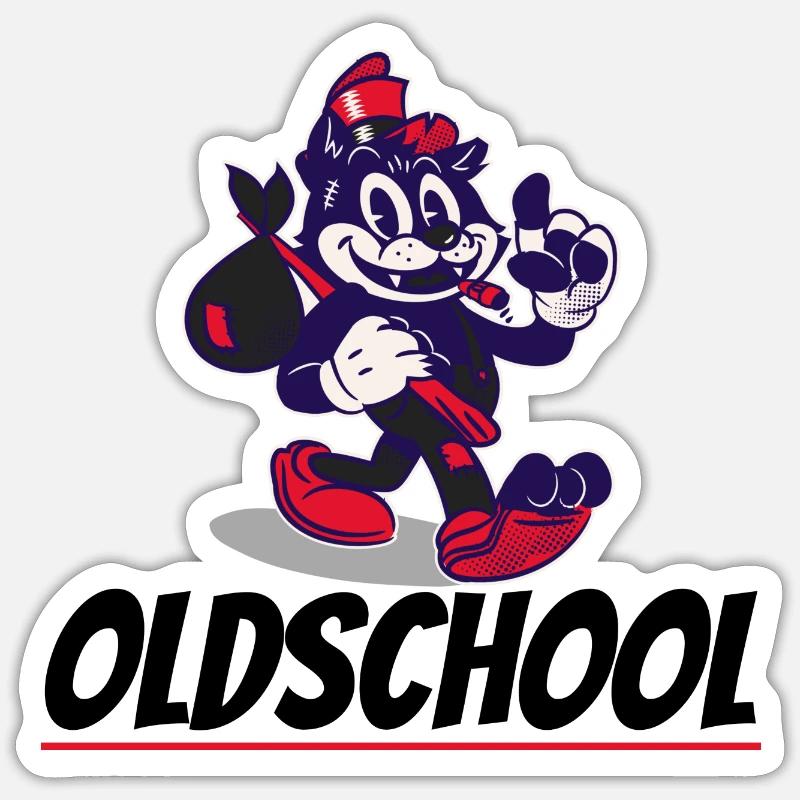 Chat à l’ancienne Sticker taille S (10 x 10 cm)