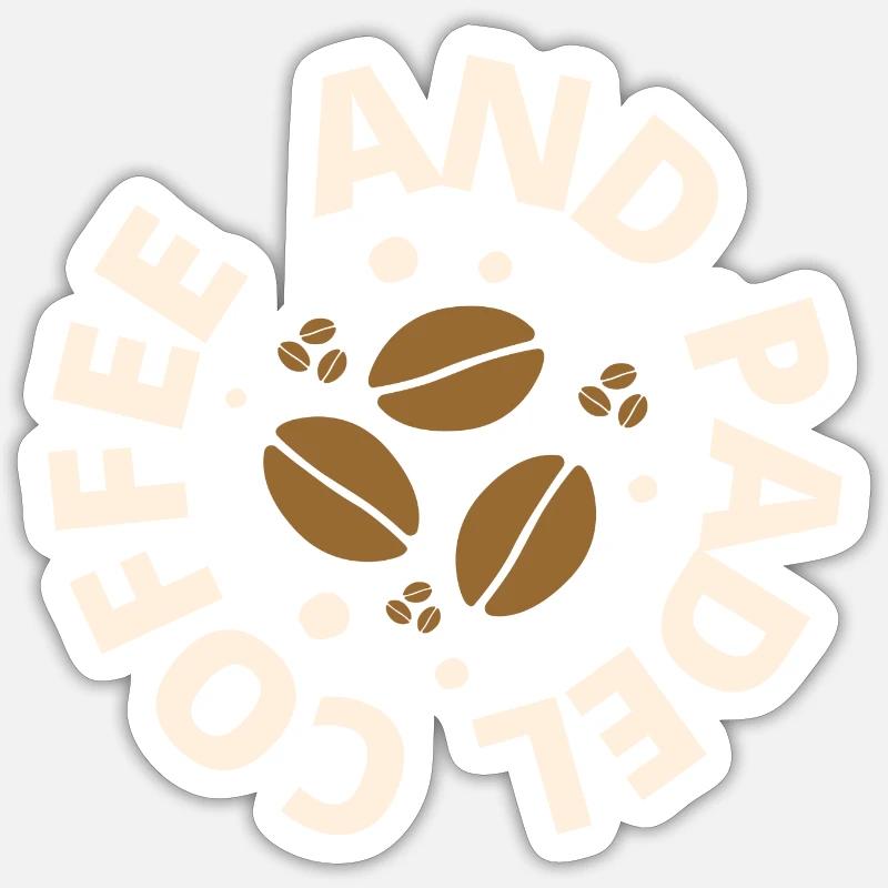 Café et Padel Sticker taille S (10 x 10 cm)