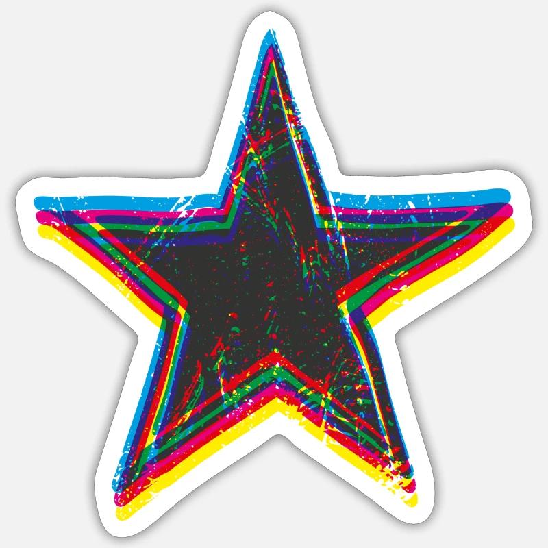 Star Drawn Path CMYK 02 Sticker size S (10 x 10 cm)