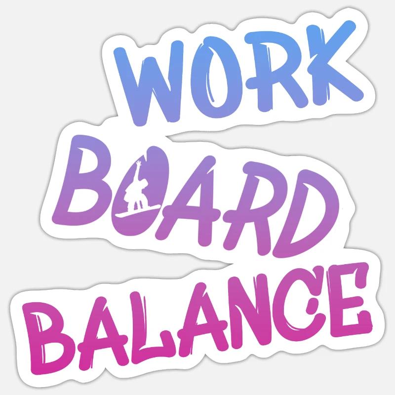 Work Board Balance - Sticker Größe S (10 x 10 cm) - Mattweiß