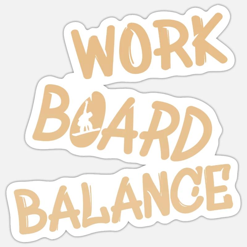work board balance - Sticker Größe S (10 x 10 cm) - Mattweiß
