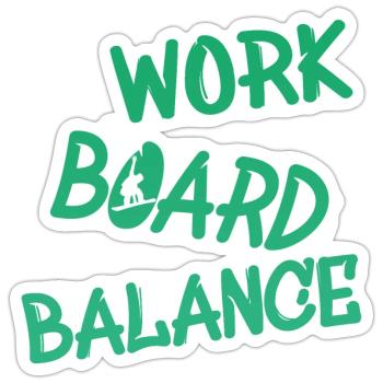 Snowboard, Work Board Balance - Sticker Größe S (10 x 10 cm) - Mattweiß - Vorne
