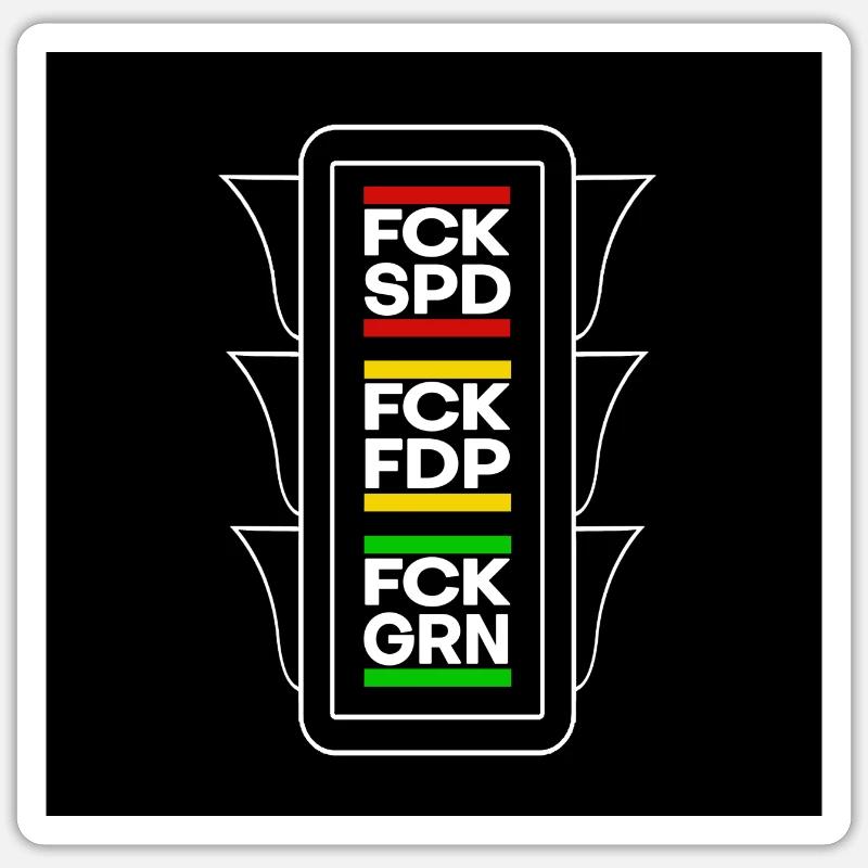 FCK Ampel - Sticker Größe S (10 x 10 cm) - Mattweiß