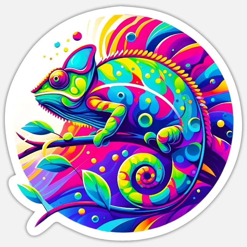 Chameleon - Sticker size S (10 x 10 cm) - white matte