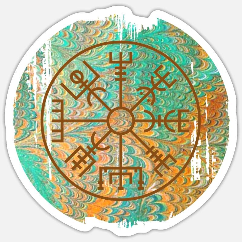 Vegvisir E 36 - Sticker taille S (10 x 10 cm) - blanc mat