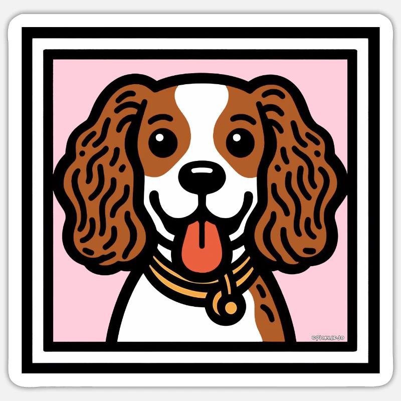 Cavalier King Charles Spaniel pop art Sticker size S (10 x 10 cm)