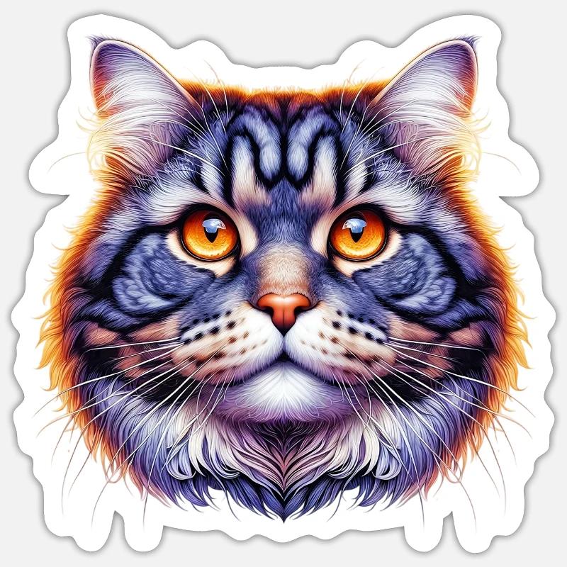 Katze - Sticker Größe S (10 x 10 cm) - Mattweiß