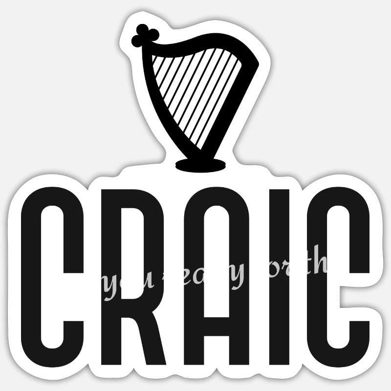St Patrick day 'craic' design Sticker size S (10 x 10 cm)